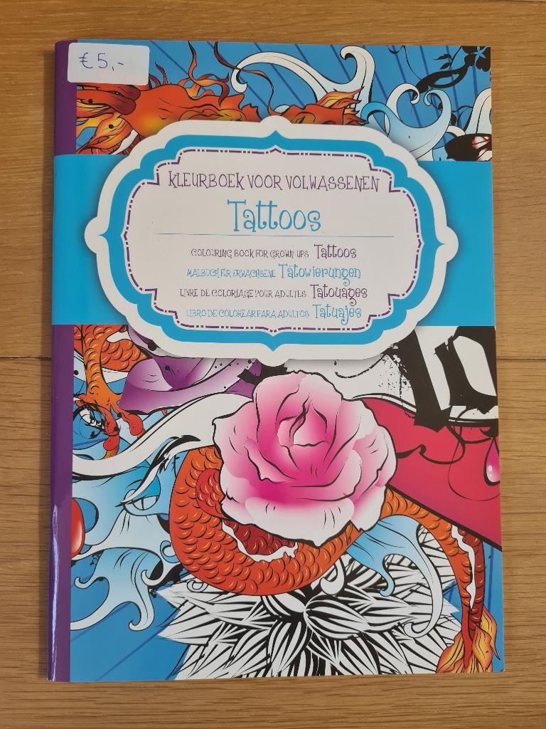 Kleurboek voor volwassenen - Tattoos, Ophalen of Verzenden, Nieuw, Overige typen