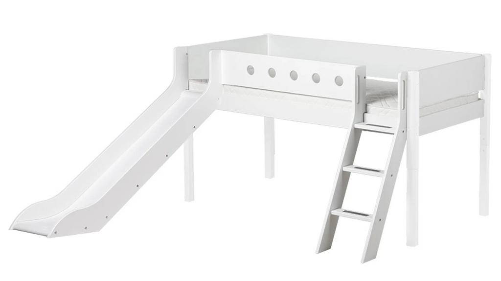 Flexa white verhogingset met glijbaan en schuine trap, Ophalen, Gebruikt, 90 cm, Eenpersoons
