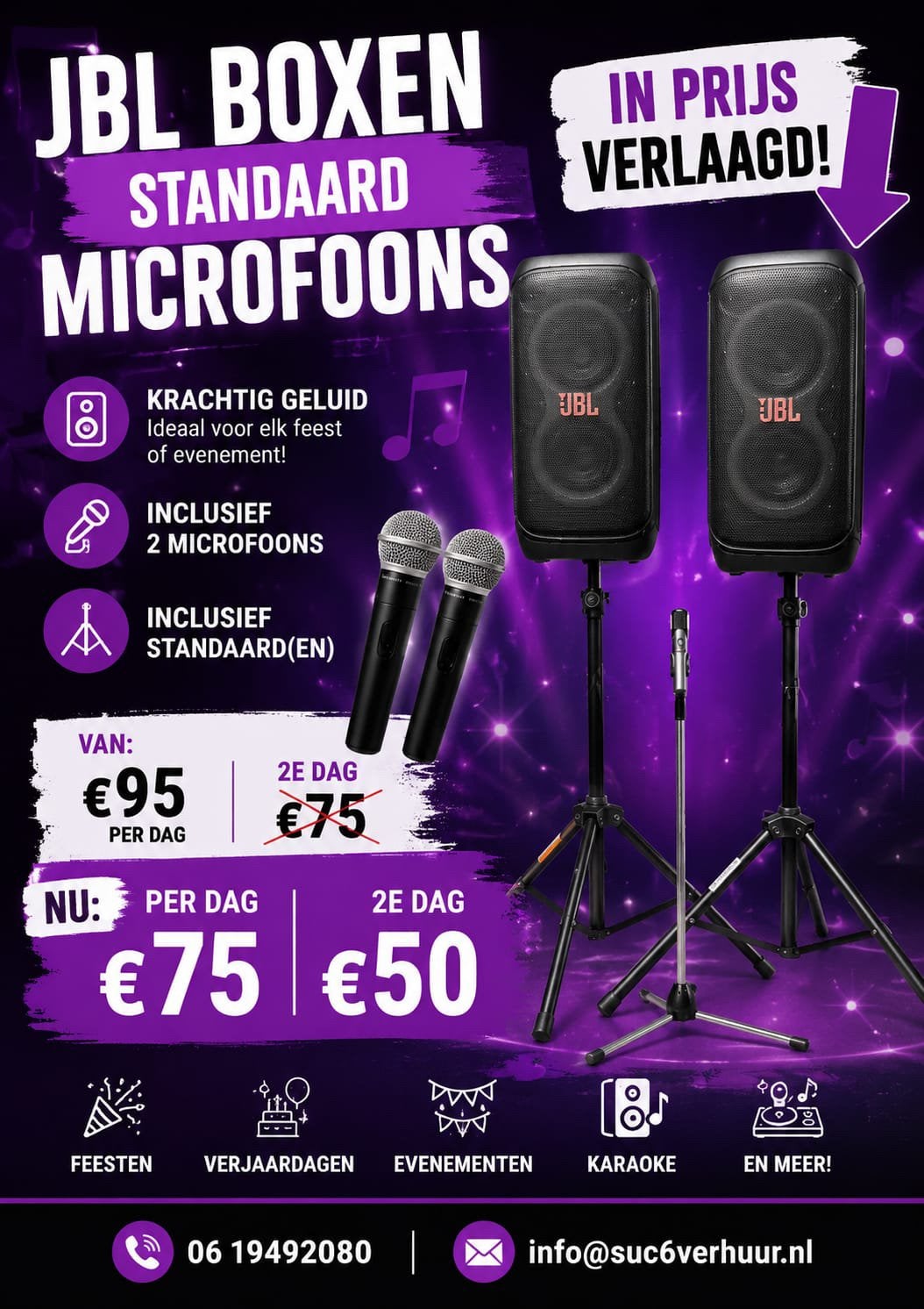 JBL boxen/partybox  huren #suc6verhuur, Ophalen, Zo goed als nieuw, Overige typen