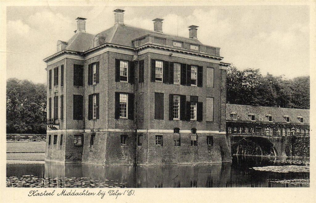 Kasteel Middachten bij Velp [G]. - 1941 gelopen, Ophalen of Verzenden, 1940 tot 1960, Gelopen, Gelderland