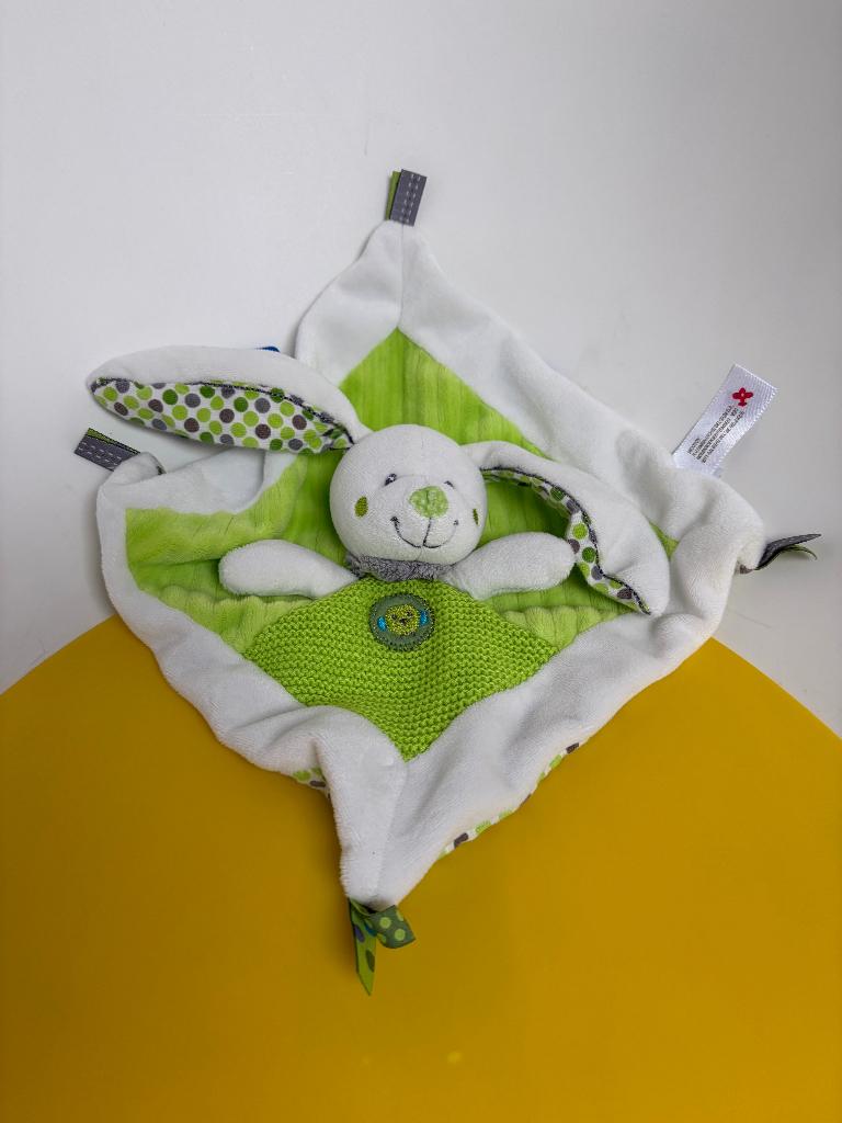 K1356 nicotoy doek doekje konijn wit groen, Ophalen of Verzenden, Zo goed als nieuw, Overige typen