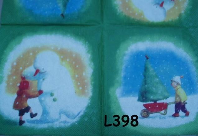 OPRUIMING servetten decoupage * winter plaatjes L398 – 6x, Verzenden, Nieuw