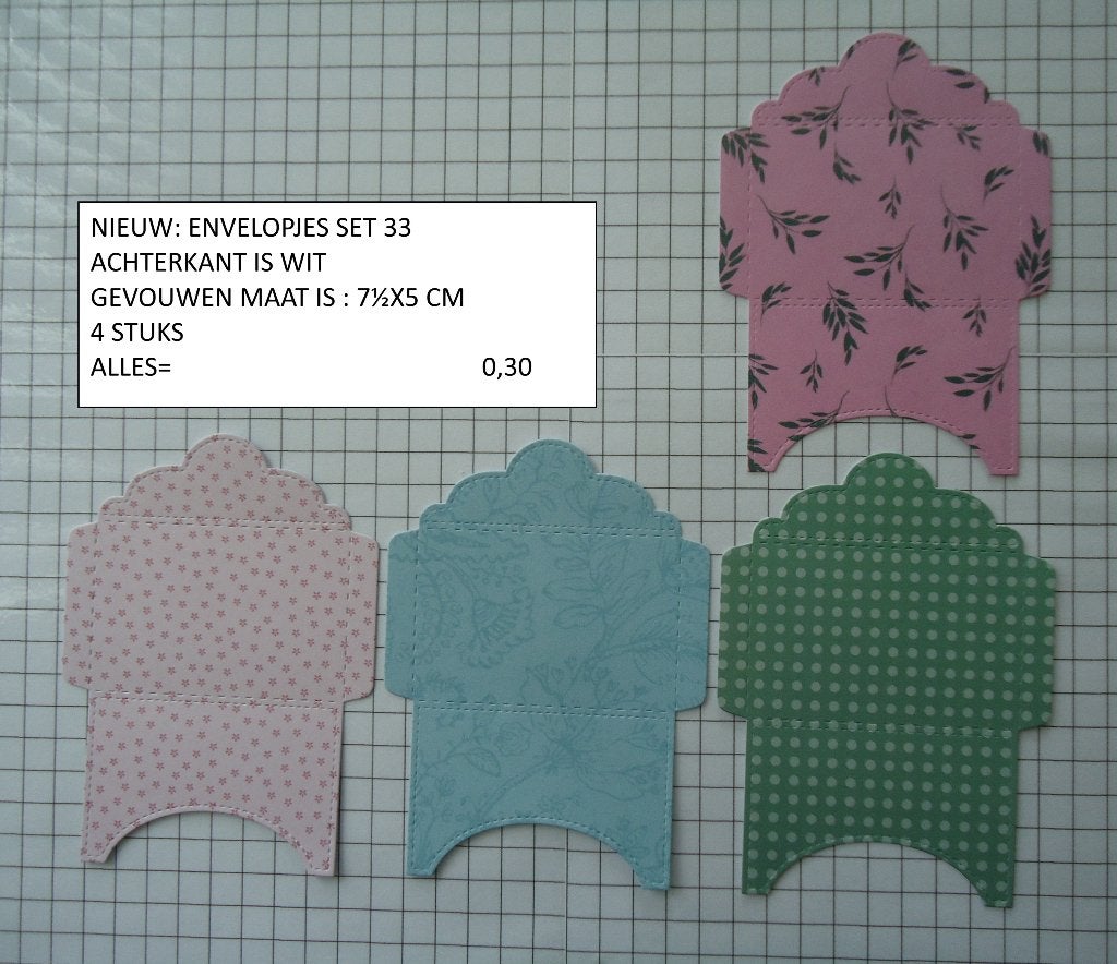 envelopjes set 33 ( alleen verzenden, Hobby en Vrije tijd, Ophalen, Nieuw, Versiering of Embellishment, Overige merken