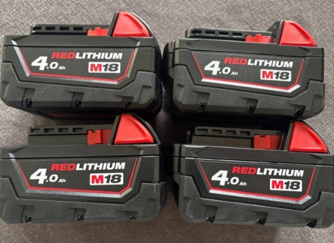 Milwaukee M18 REDLITHIUM 4.0 Ah Accu's (4 stuks), Info@milwaukeetool.eu, Verzenden, Techtronic Industries GmbH, Max-Eyth-Str. 10, 71364 Winnenden, Germany