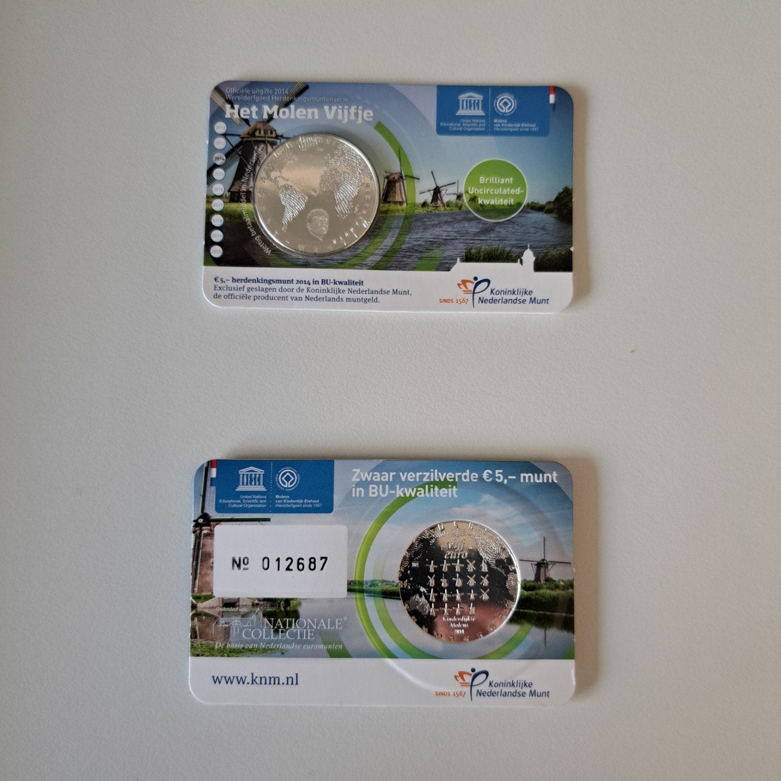 Het Molen Vijfje Coincard 2014 - BU Kwaliteit, Postzegels en Munten, Munten | Nederland, Ophalen of Verzenden, Euro's, Losse munt