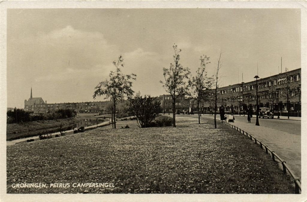 Groningen, Petrus Campersingel - kinderwagen - 1938 gelopen, Verzenden, 1920 tot 1940, Gelopen, Groningen