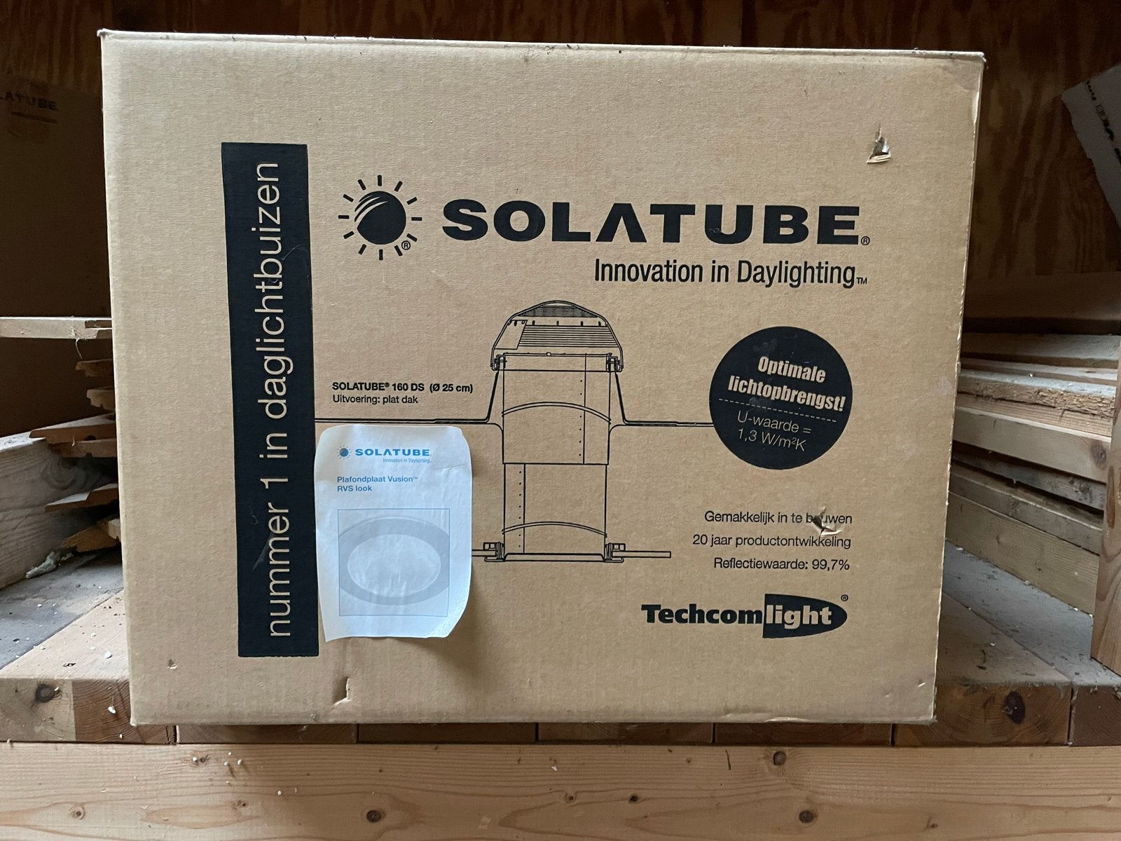 Solatube 160 DS Daglichtbuis voor plat dak (Ø 25 cm), Ophalen, Nieuw