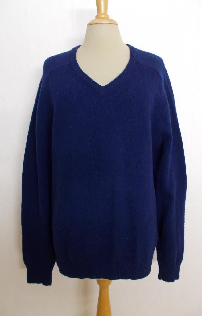 100% lamswollen blauwe unisex trui van Gino Tortelli! L, Verzenden, Zo goed als nieuw, Maat 42/44 (L), Blauw
