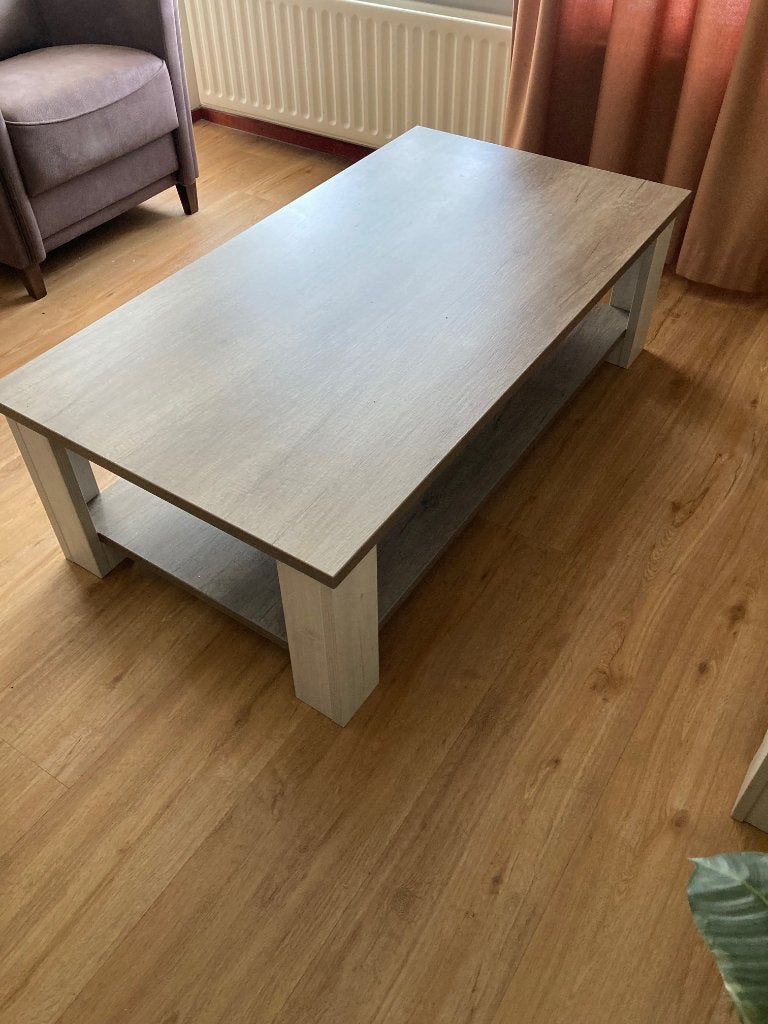 Salontafel - white wash, Ophalen, Overige materialen, 100 tot 150 cm, 50 tot 100 cm
