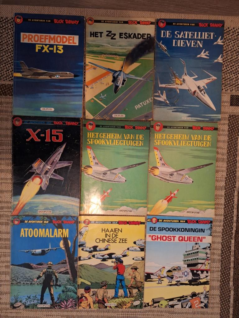Lot van 9 x Buck Danny. (1961 - 1979), Gelezen, Charlier - Hubinon, Ophalen of Verzenden, Meerdere stripboeken