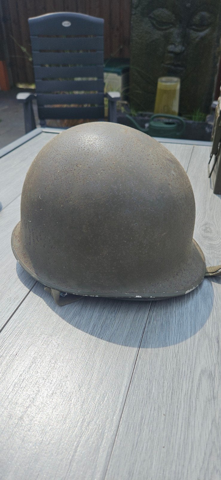 Nederlandse Legerhelm m53 en munitiekistje, Verzamelen, Ophalen of Verzenden, Landmacht, Overige gebieden, Helm of Baret
