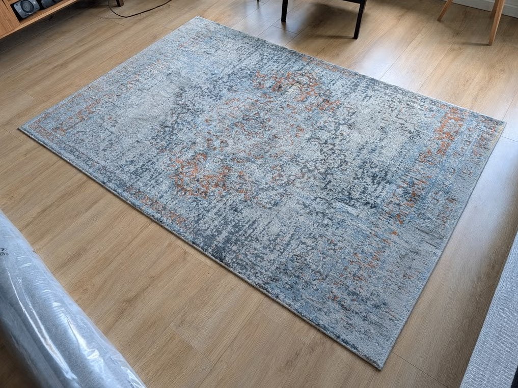 Ikea Jejsing Vloerkleed 160x235cm veelkleurig laag polig, Ophalen, Grijs, Midden Oosters Modern, 150 tot 200 cm