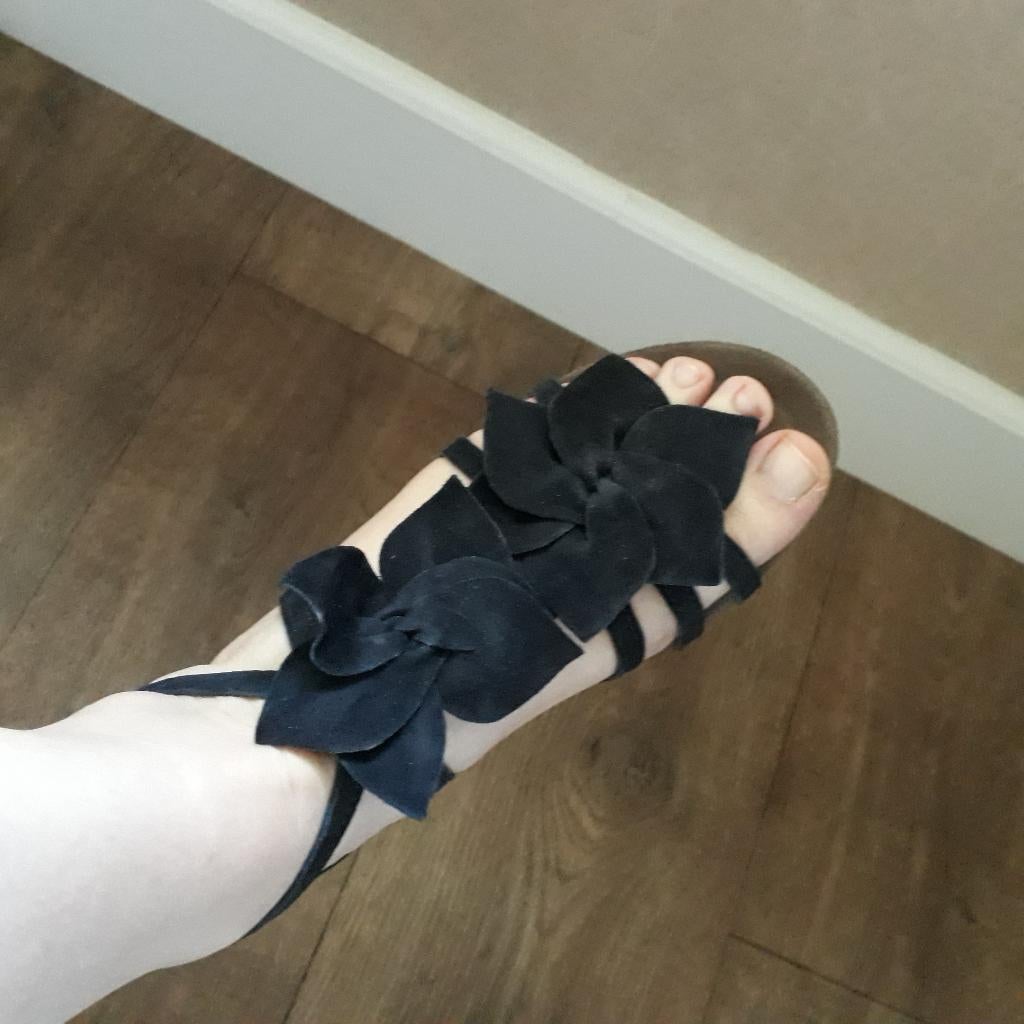 sandalen mt. 39, Kleding | Dames, Schoenen, Zwart, Zo goed als nieuw, Sandalen of Muiltjes, Ophalen of Verzenden