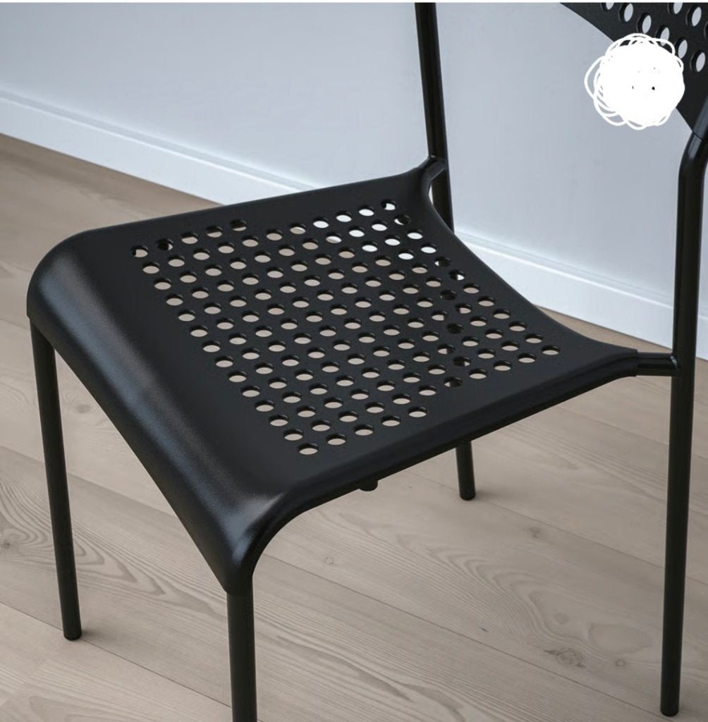 Eetkamerstoel Ikea zwart zgan, Ophalen, Kunststof, Zwart, Zo goed als nieuw