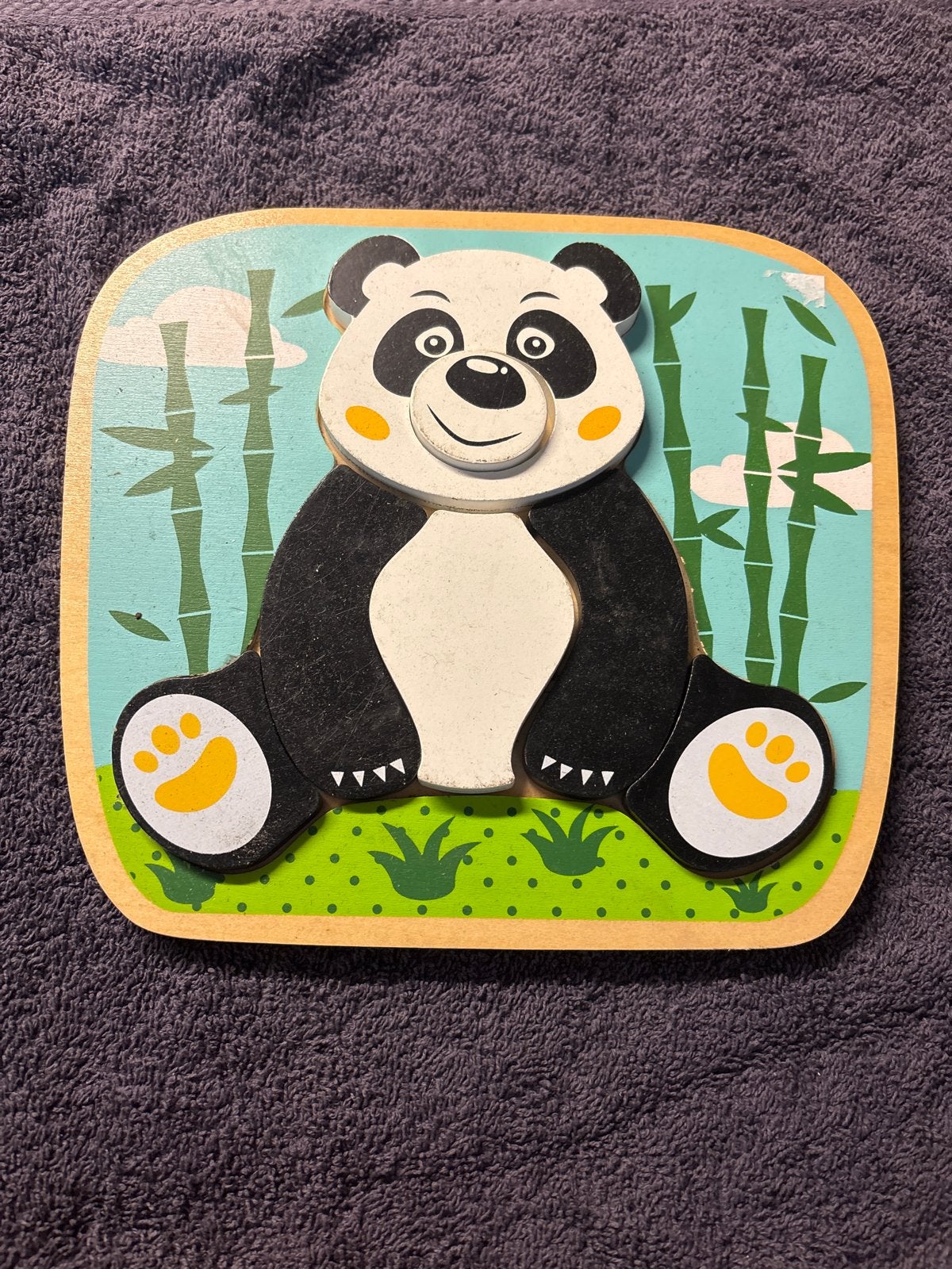 Houten Panda Puzzel voor Kinderen, Kinderen en Baby's, 2 tot 4 jaar, Gebruikt, Ophalen of Verzenden, Van hout