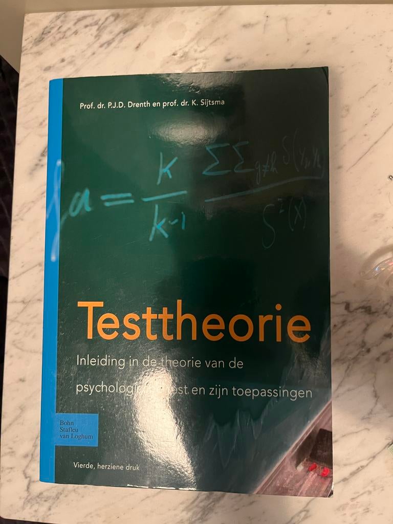 Studieboek Testtheorie - Pre-master Orthopedagogiek SPO, Boeken, Ophalen of Verzenden, Gamma, Gelezen, WO