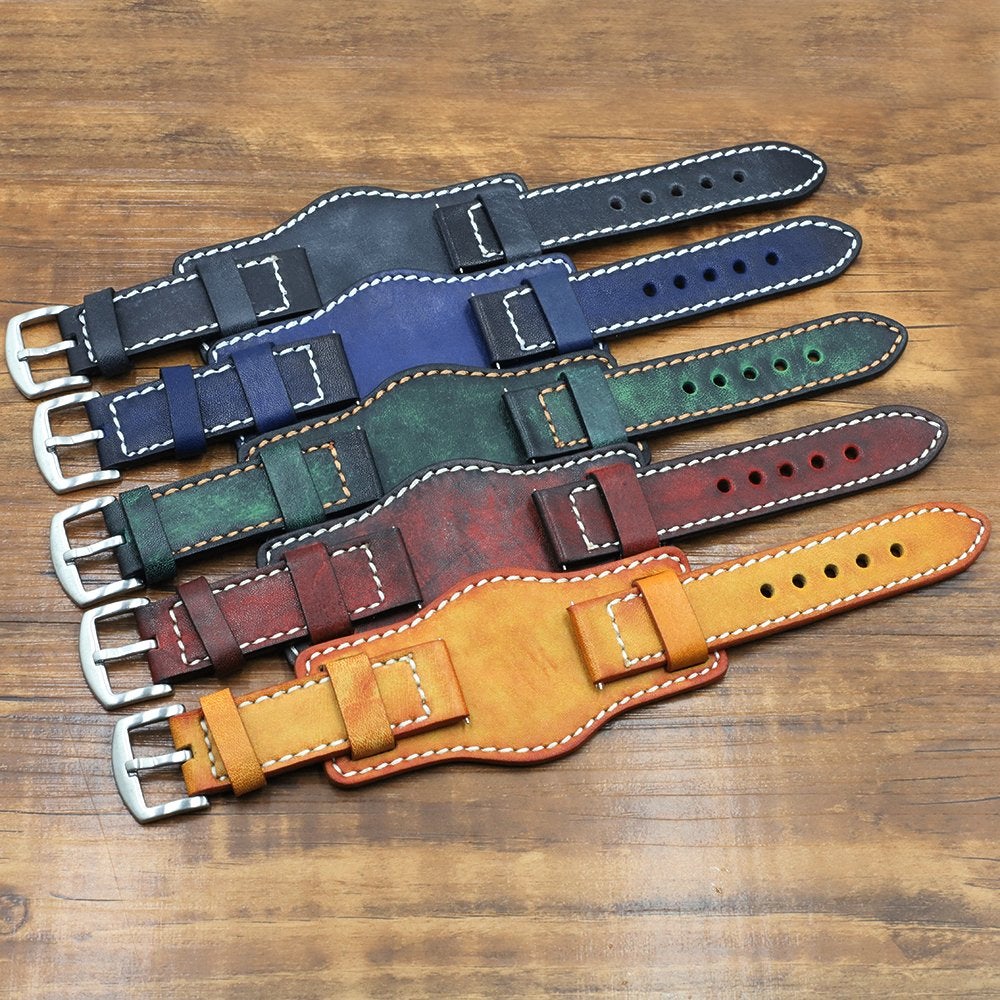Leren bund horlogeband horloge band bruine zwarte blauwe, Verzenden, Nieuw