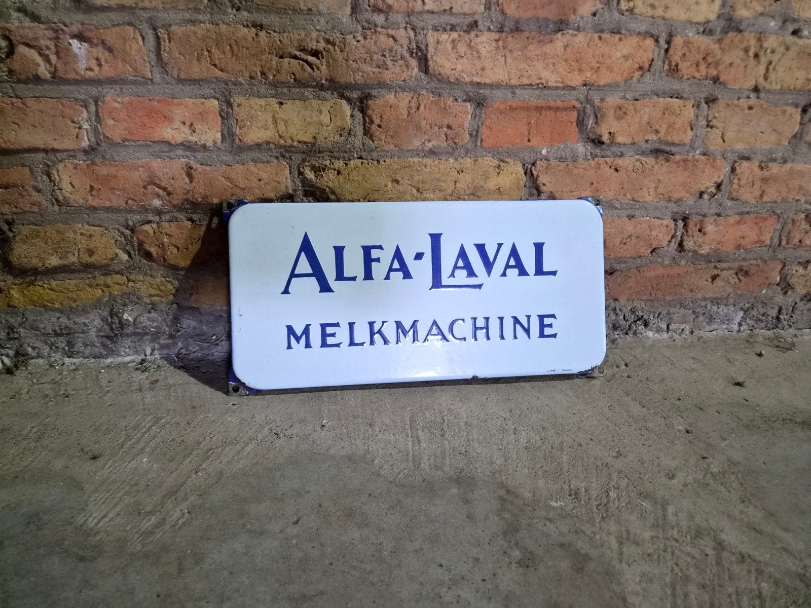 Vintage Alfa-Laval Melkmachine Emaille Reclamebord, Ophalen of Verzenden