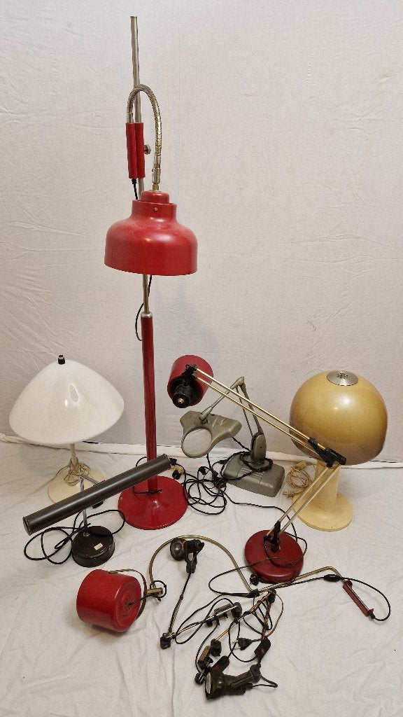 Diverse vintage lampen vloerlamp tafellamp hanglamp retro 70, Ophalen of Verzenden, Zo goed als nieuw, Metaal, Minder dan 100 cm