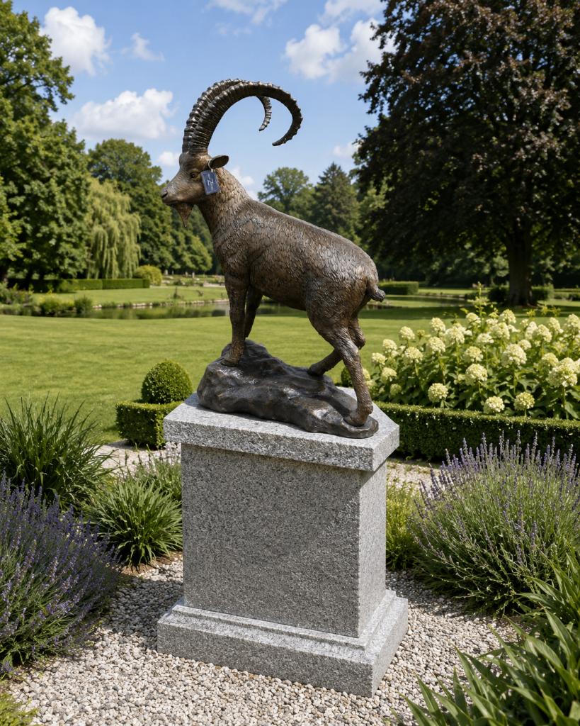 STEENBOK / bronzen beeld, Dierenbeeld, Nieuw, Info@huisentuindecoratiemarie.nl, Huis en tuin decoratie marie