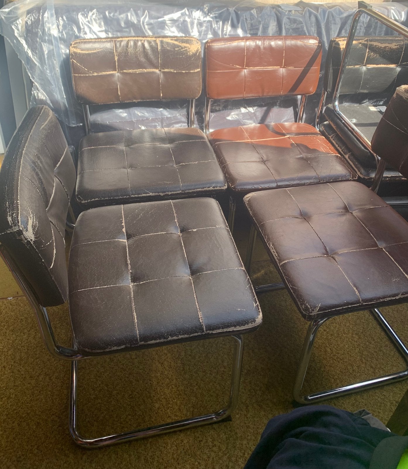 6 buizenstoelen zuiver eetkamer, Ophalen of Verzenden, Gebruikt, Stof