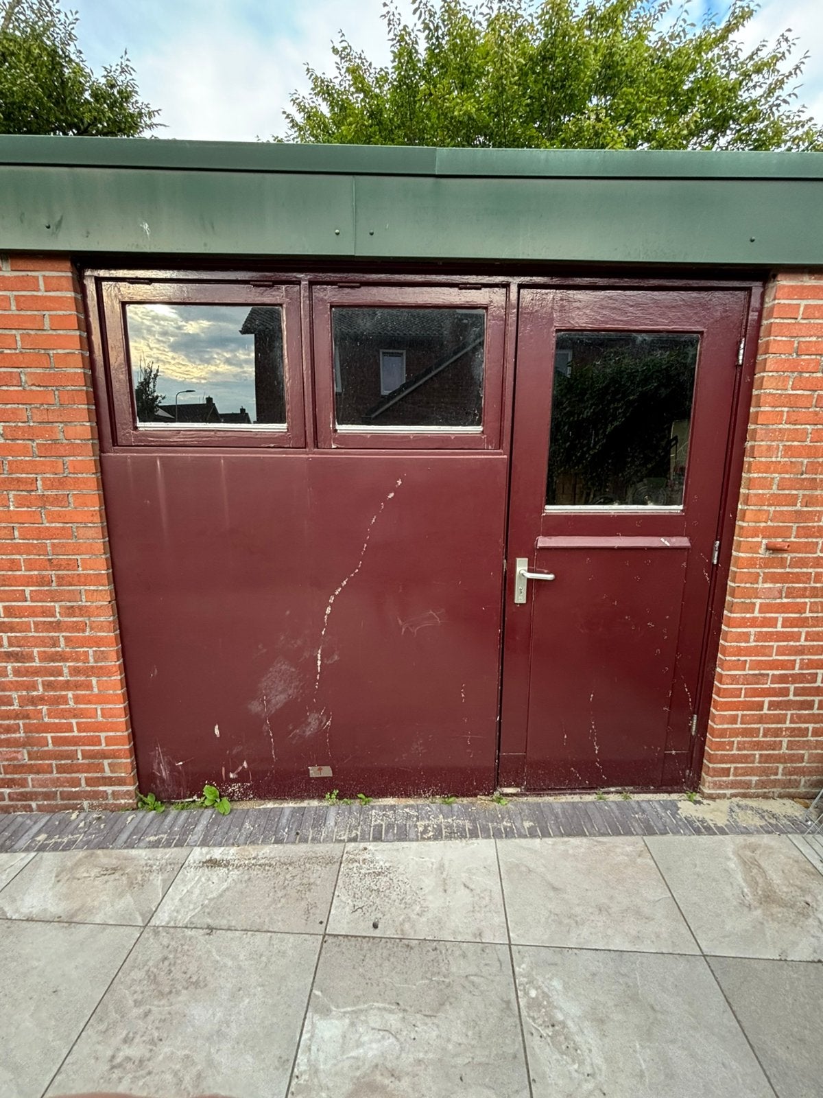 Hardhouten deur met of zonder kozijn, Doe-het-zelf en Verbouw, Kozijnen en Schuifpuien, Gebruikt, Deurkozijn, 150 tot 225 cm, Inclusief glas