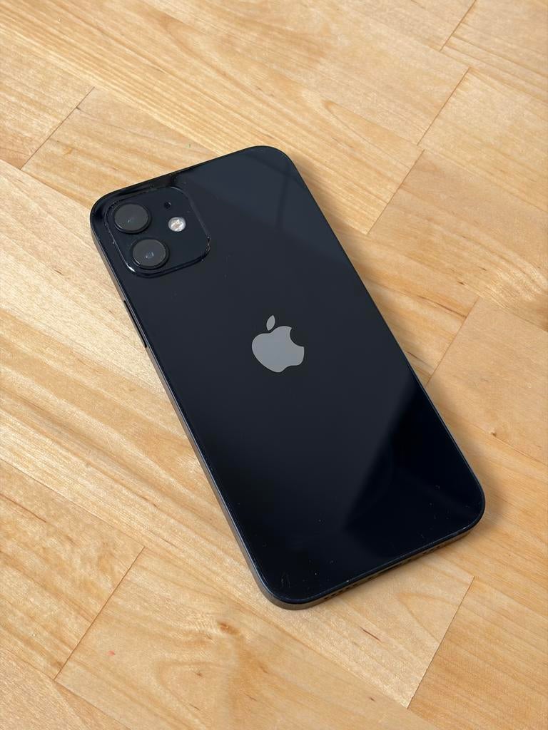 iPhone 12 64GB Zwart met screenprotector en hoesje, Telecommunicatie, Mobiele telefoons | Apple iPhone, Zwart, Ophalen of Verzenden