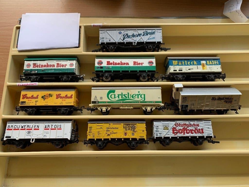 10 stuks  gelijkstroom bierwagon's, Overige merken, Gebruikt, Gelijkstroom, Wagon