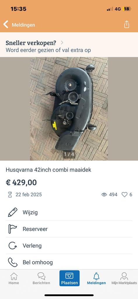 Husqvarna combi maaidek 42inch/107cm, Ophalen, Zo goed als nieuw
