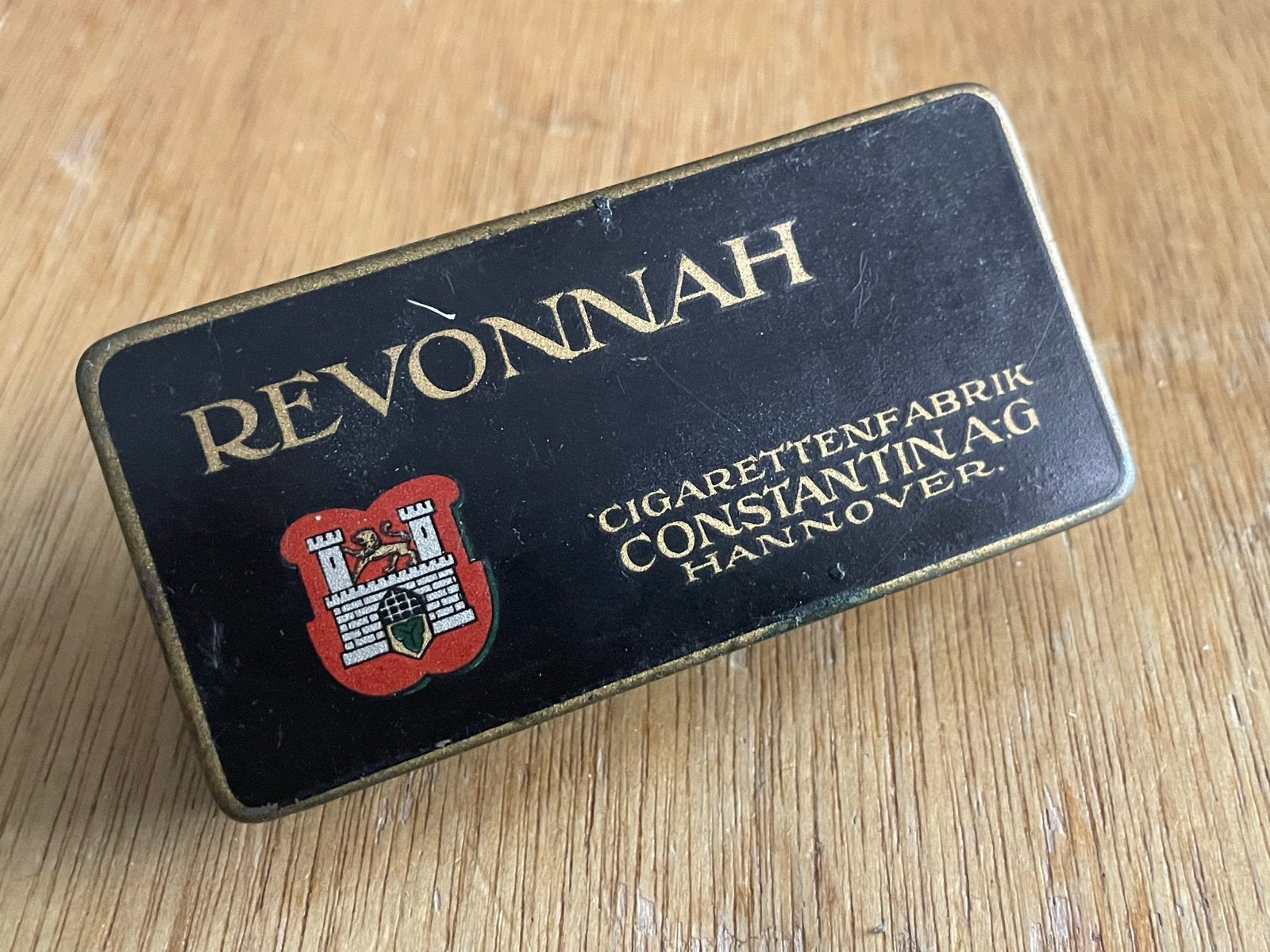 Vintage Revonnah Sigaretten Blikje - Constantin A.G. Hannove, Verzamelen, Ophalen of Verzenden, Gebruikt, Overige, Overige merken