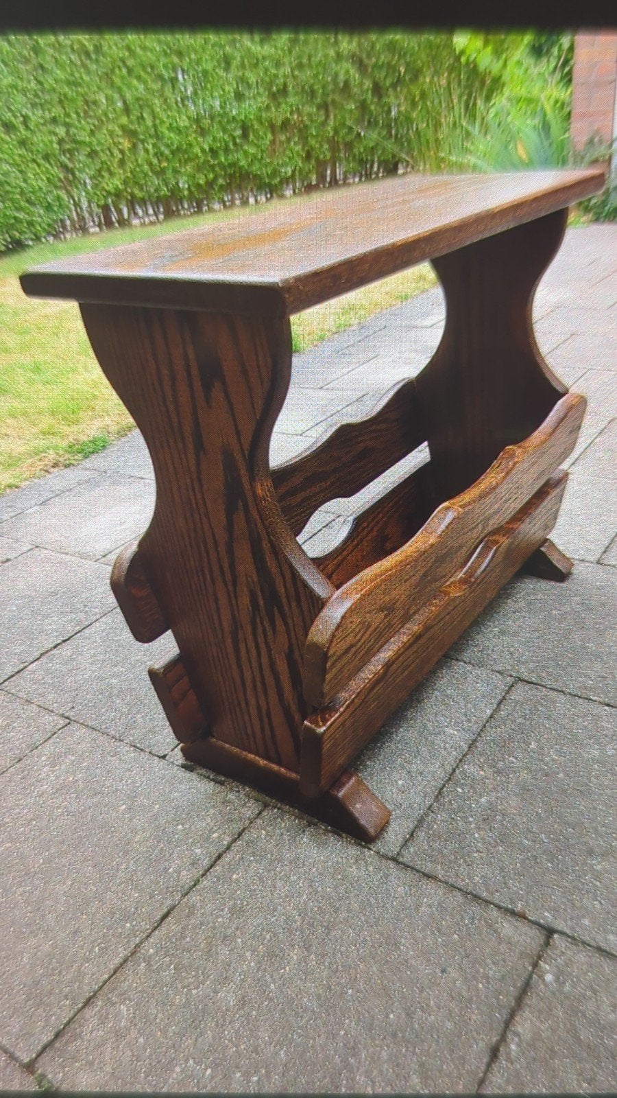 Vintage houten lectuurbak / tijdschriftenrek / bijzettafel, Huis en Inrichting, Woonaccessoires | Krantenbakken en Lectuurbakken