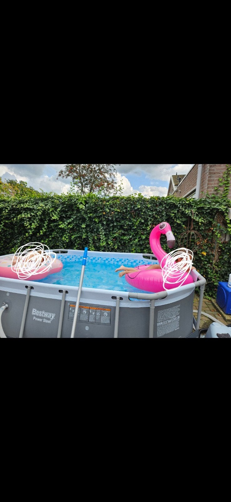Bestway ovaal zwembad, Tuin en Terras, Ophalen, 200 tot 300 cm, 80 tot 120 cm, Opzetzwembad