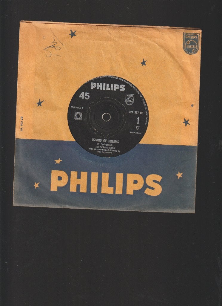 THE  SPRINGFIELDS  --  ISLAND  OF  DREAMS, Cd's en Dvd's, Verzenden, Originele persing, 7 inch, Zo goed als nieuw