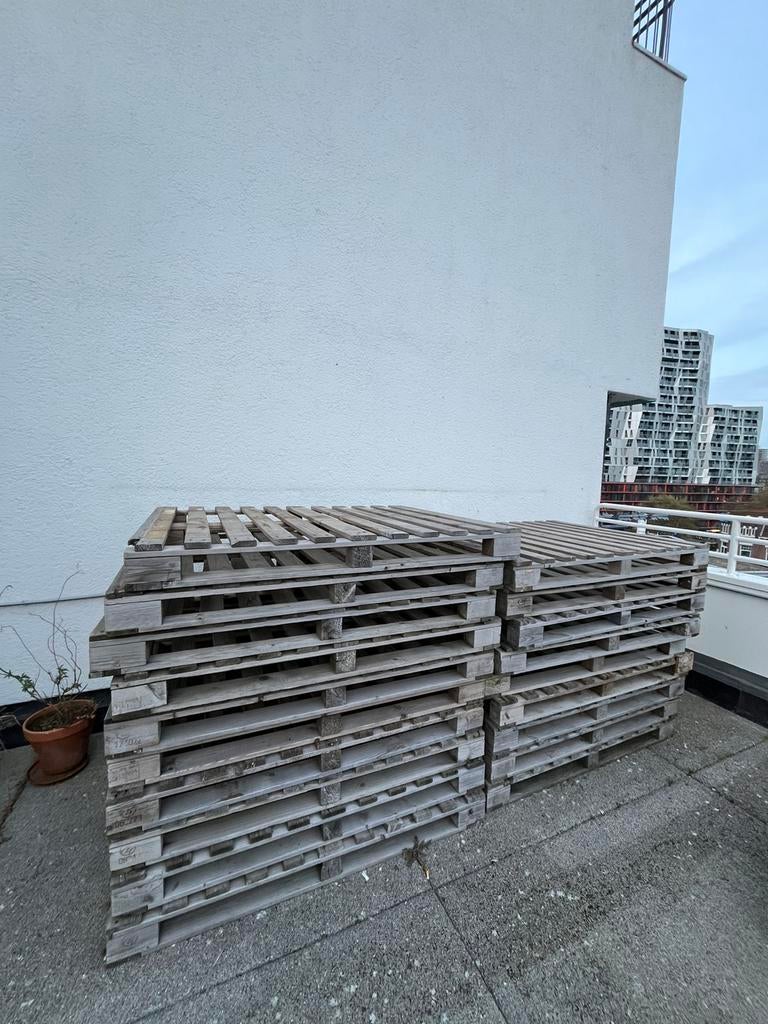 19 pallets gratis afhalen 110x140, Ophalen, Zo goed als nieuw, 50 mm of meer, Pallet