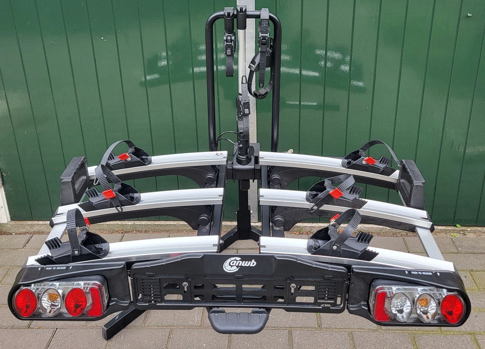 ANWB Touring flex 3 Fietsendrager – 3 ebikes – kantelbaar, 3 fietsen of meer, Ophalen of Verzenden, Zo goed als nieuw, Brede banden