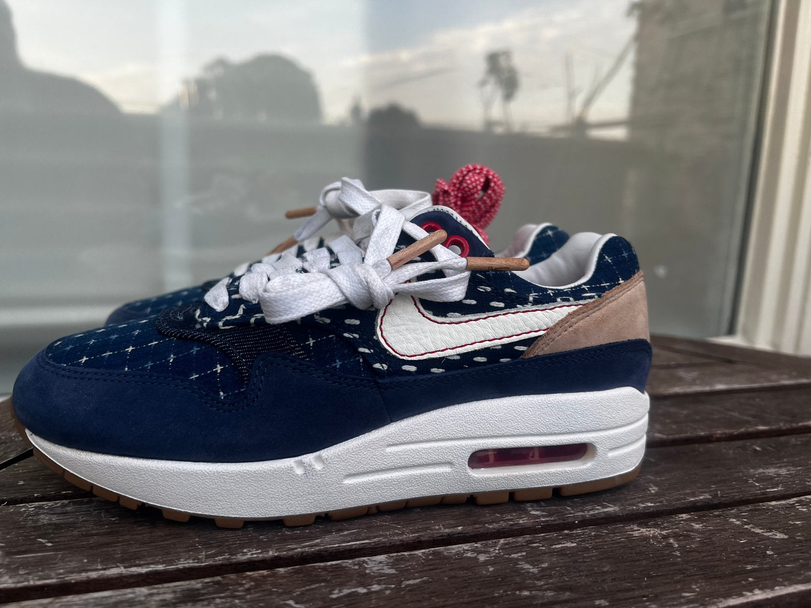 Nike Air Max 1 Denham Blue Void 36, Ophalen of Verzenden, Zo goed als nieuw, Blauw