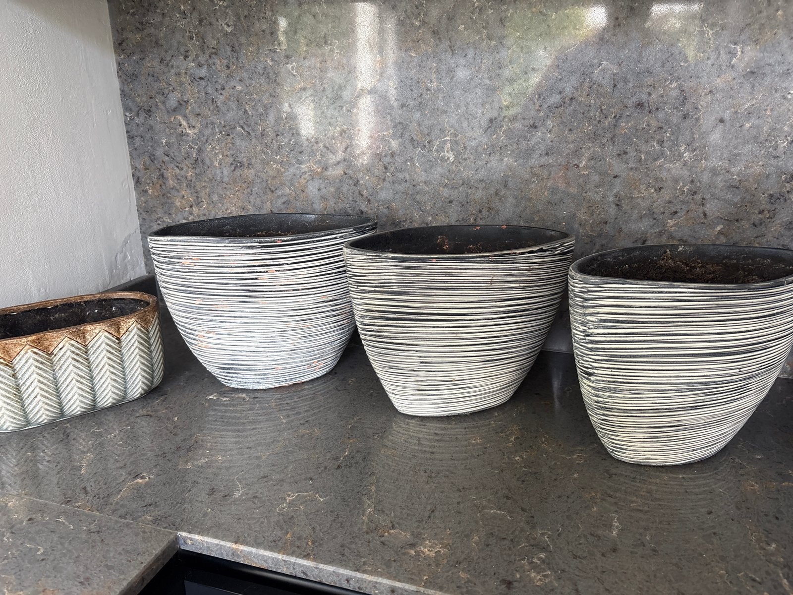 Intratuin bloempotten set van 4 stuks, Ophalen, Overige materialen, Gebruikt, Minder dan 30 cm