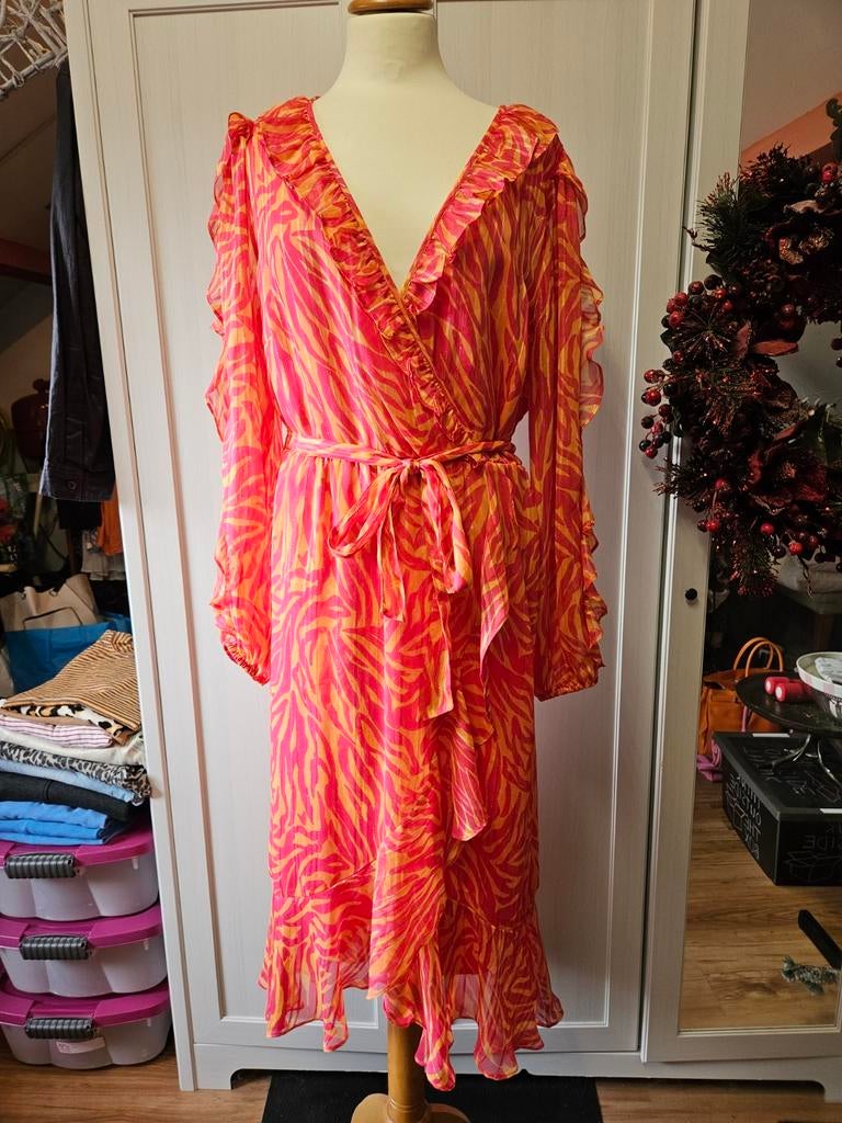 Miljuschka by Wehkamp Rosé Oranje Jurk Maat 46, Maat 46/48 (XL) of groter, Miljuschka by Wehkamp, Ophalen of Verzenden, Roze