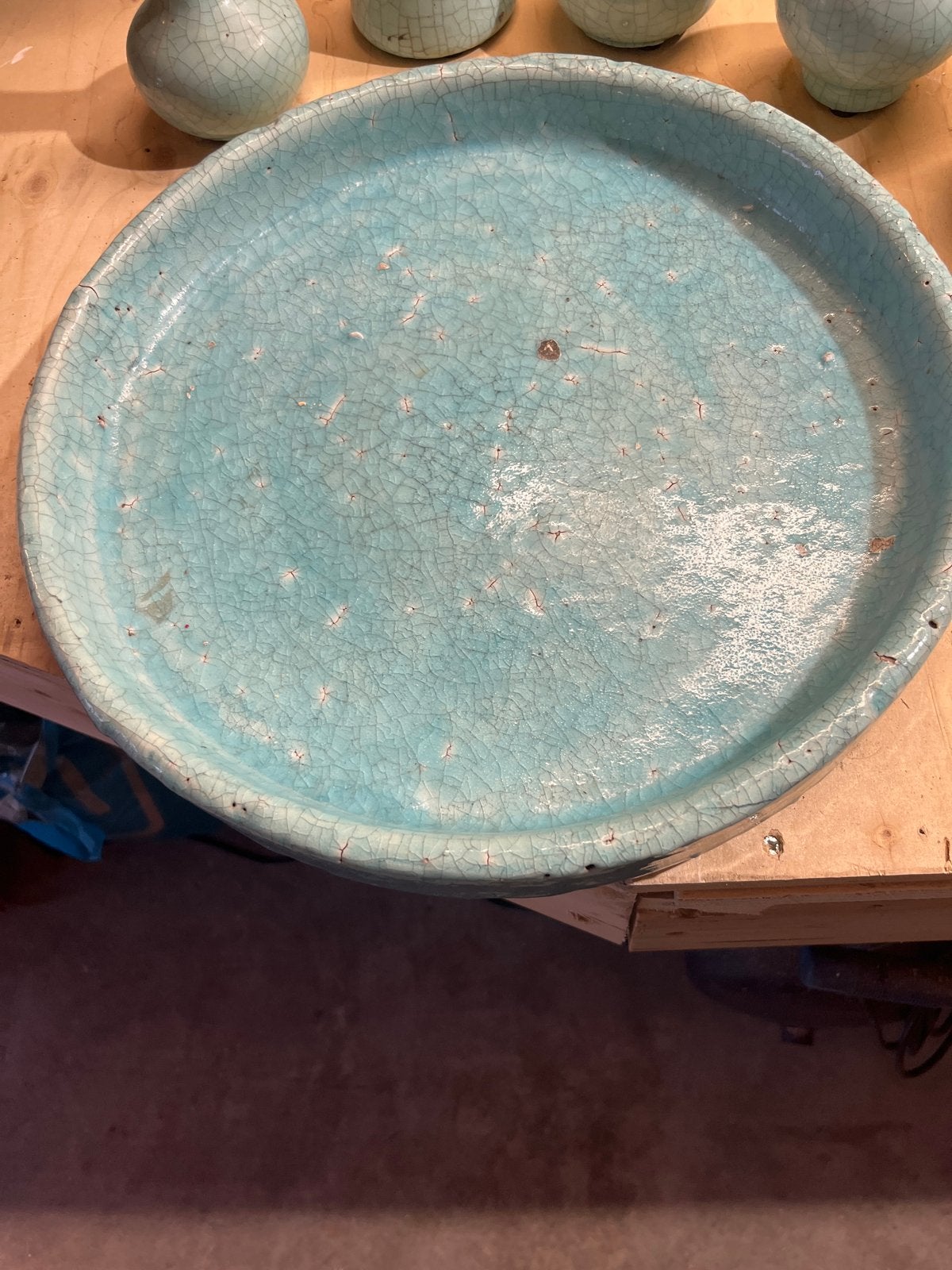 Antieke Chinese Crackle Glaze Celadon Vaasjes en Schaal, Ophalen