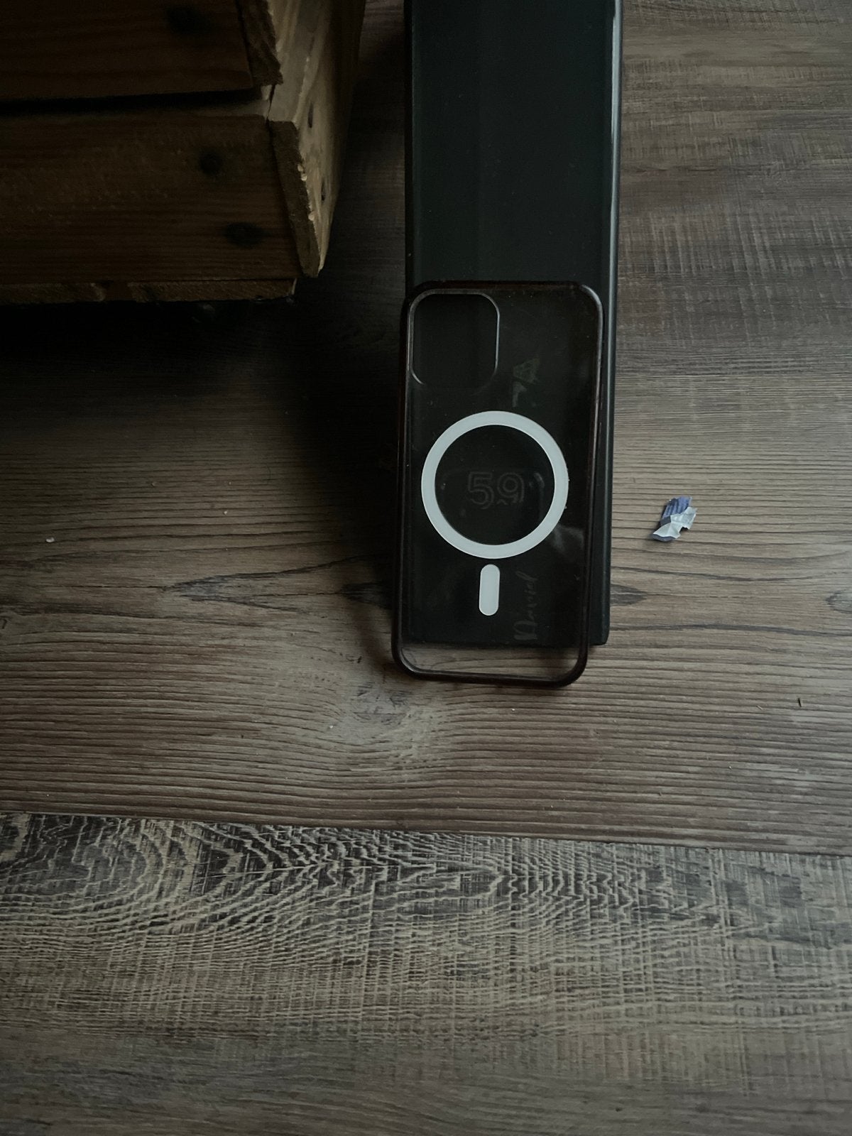 Transparant iPhone hoesje met MagSafe en nummer 59, Kunststof, Gebruikt, MagSafe, Overige merken