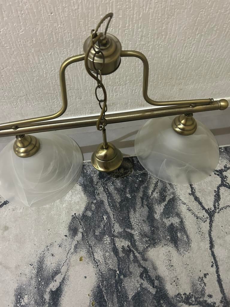 Mooi vintage hanglamp, Ophalen, Gebruikt, Glas, Minder dan 50 cm