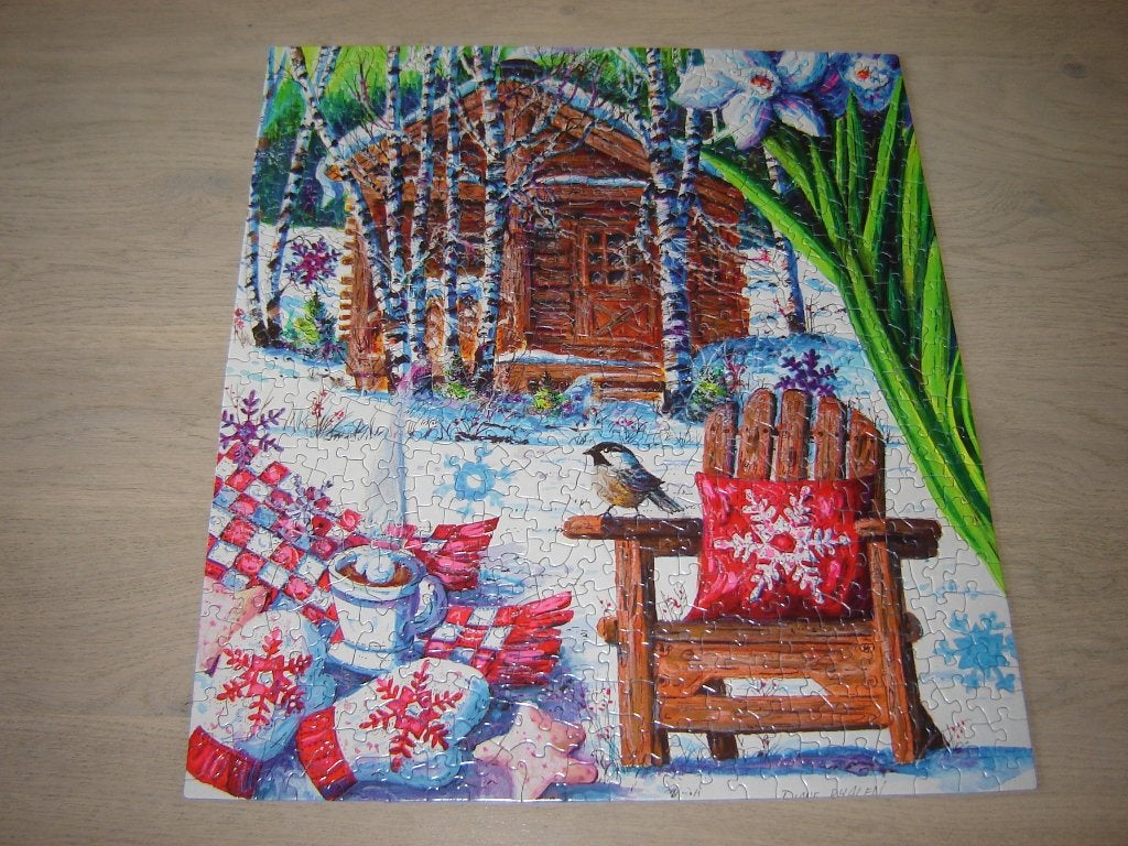 Puzzel SunsOut MOUNTAIN CABIN FEVER 550 st., Ophalen of Verzenden, 500 t/m 1500 stukjes, Zo goed als nieuw, Legpuzzel