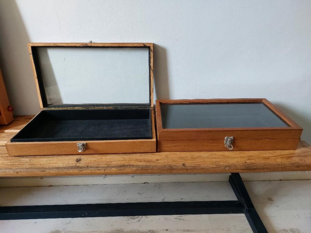 Te koop houten displaydozen, Antiek en Kunst, Ophalen of Verzenden