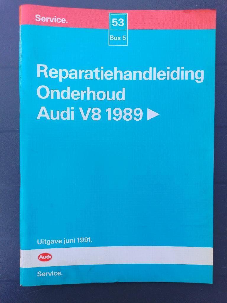 Audi V8 3,6 dealer werkplaatsboek Onderhoudswerk 1988 - 91, Ophalen of Verzenden, Gelezen, Audi