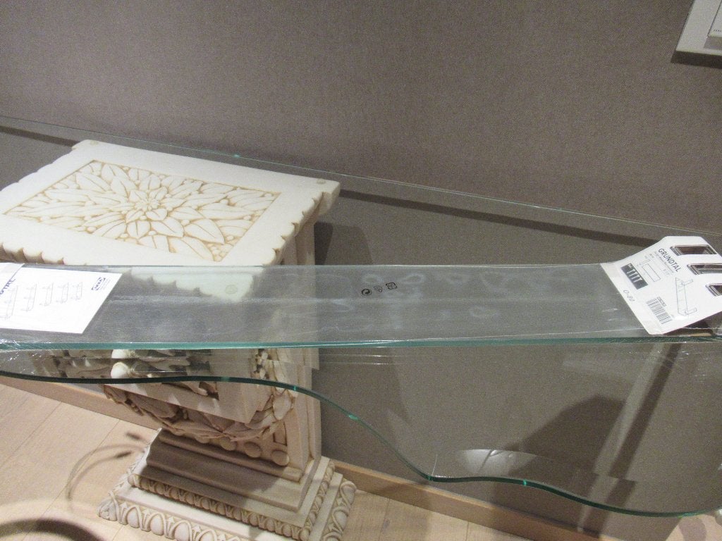 Glazen wandplank Ikea Grundfal, nieuw in verpakking, Verzenden, Nieuw