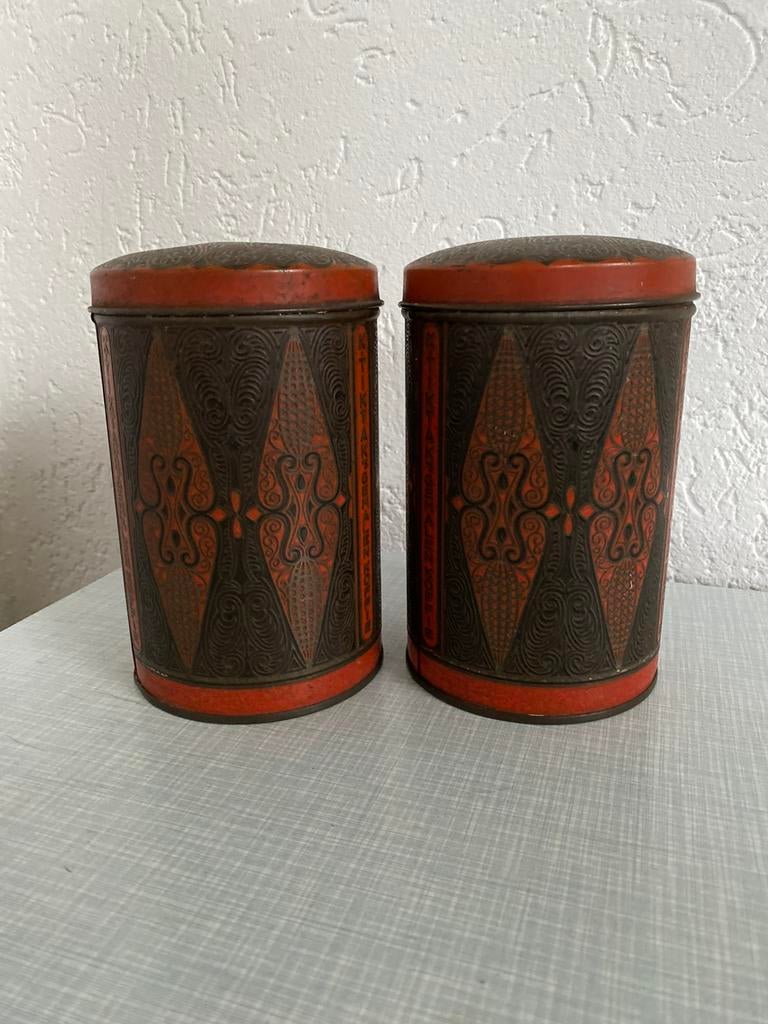 2 oude  Tik Tak koffie blikken, Ophalen of Verzenden, Koffie
