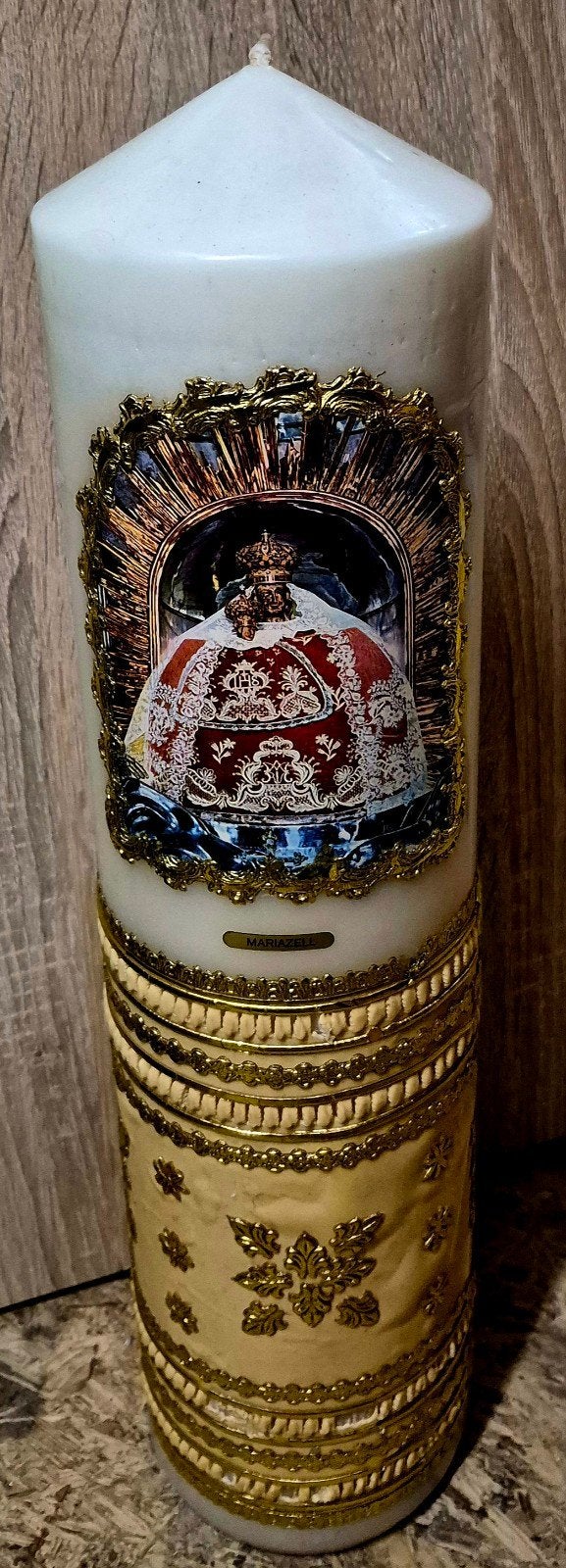 Decoratieve Kaars Mariazell - Religieuze Devotie, Antiek en Kunst, Antiek | Religie, Ophalen of Verzenden