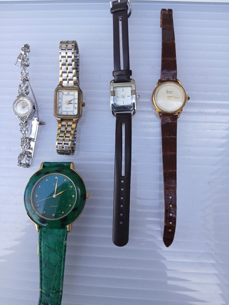6 vintage dameshorloges, Overige merken, Overige materialen, Gebruikt, Polshorloge