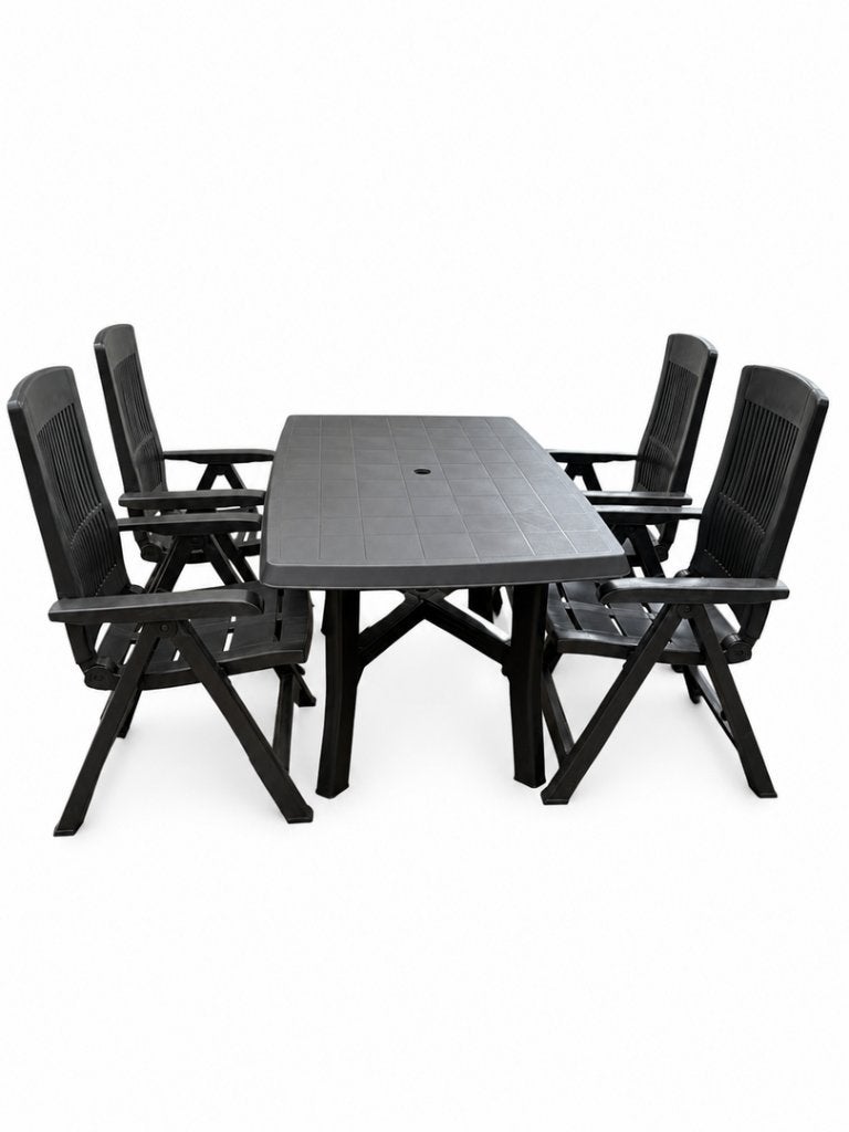 Tuinset 5-delige dining tuinset, Ophalen, 4 zitplaatsen, Kunststof, Tuinzitters