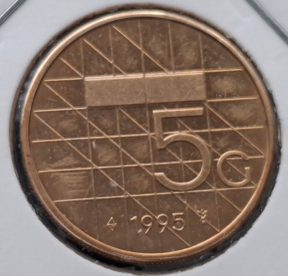 5 gulden 1995 - Beatrix UNC, Verzenden, Koningin Beatrix, 5 gulden, Losse munt